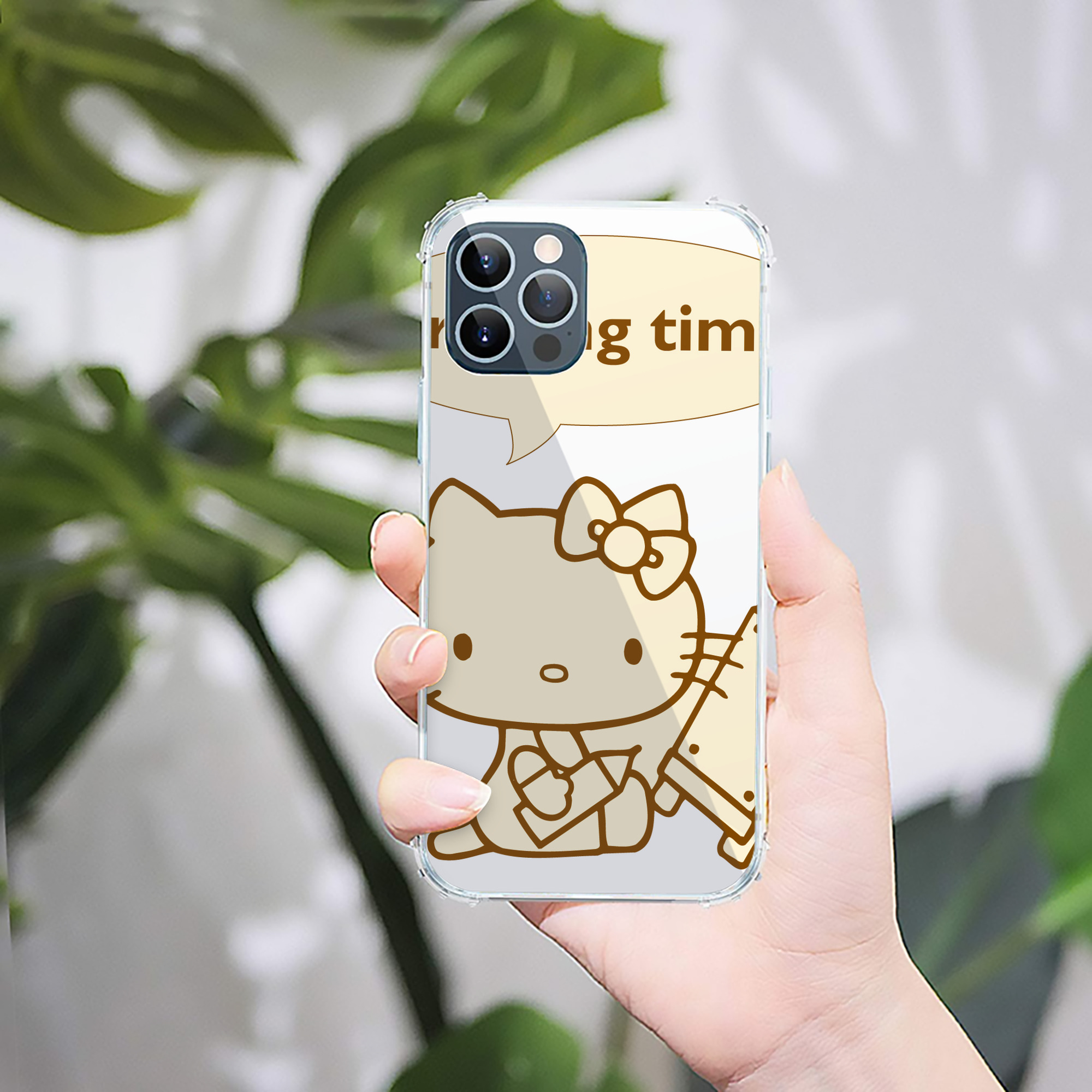 （画像用） Hello Kitty ハローキティ 【iPhone 12シリーズ対応】透明スマホケース（クリアソフトケース）